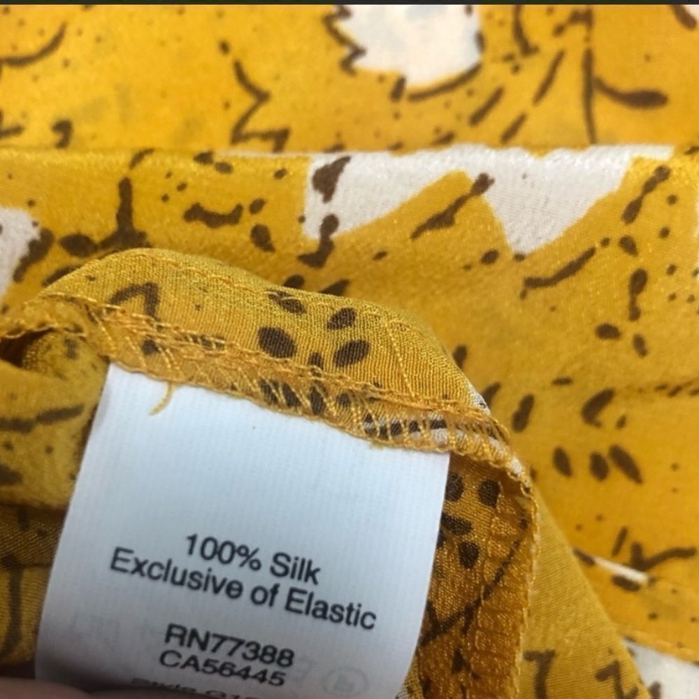 MADEWELL ASSAM Silk One-Shoulder Yellow Floral Blouse Tank-Top Size XS. - Picture 7 of 7